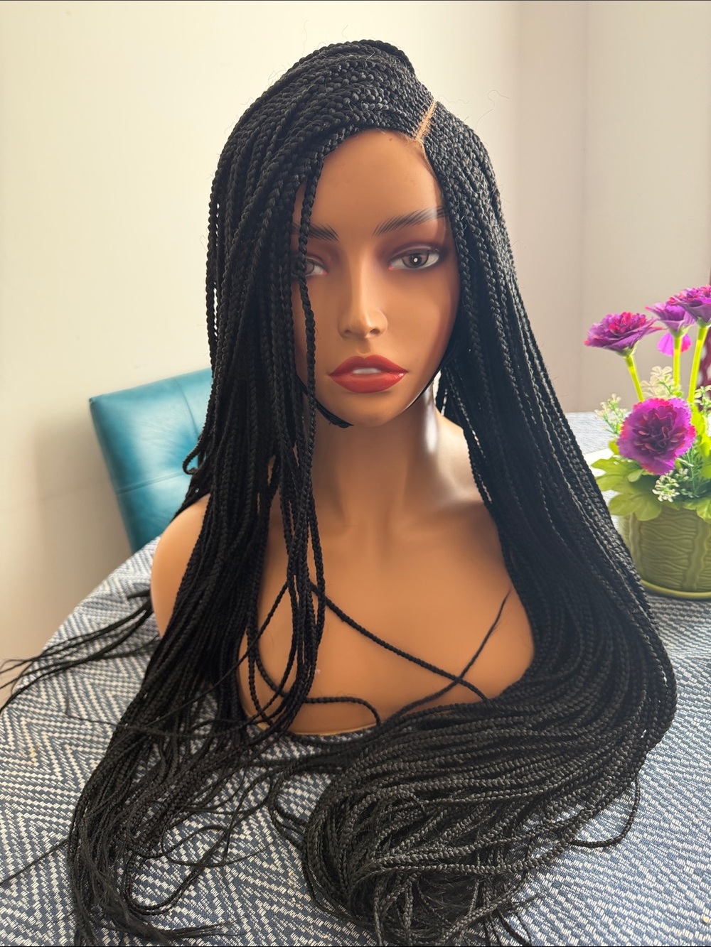 Black Long Box Braid Wig - Women Hair